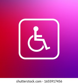 vector image of a wheelchair accessible sign on a gradient  background.
