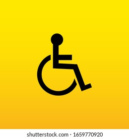 imagen vectorial de un signo accesible en silla de ruedas en un fondo.