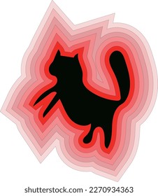 Vektorbild, in dem die Form und Farbe der Katze sich ändern