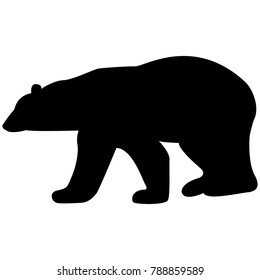 Vector image of a white bear silhouette on a white background