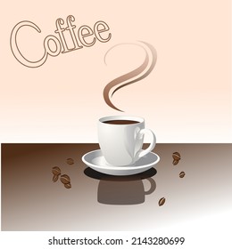 Vector image of a white coffee cup