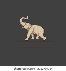 Vector image of an white elephant on a gray background