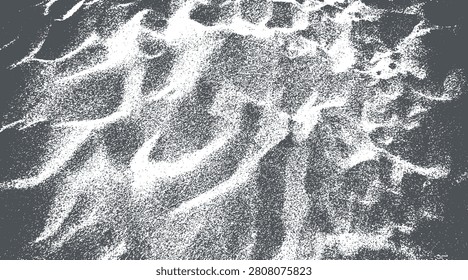Vector image of white sand with footprints - illustration.