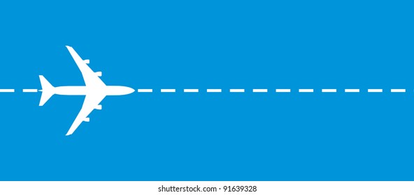 imagen vectorial de la silueta blanca del avión de reacción