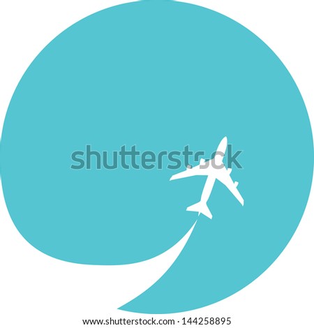 vector image of white silhouette of jet airplane with four engines