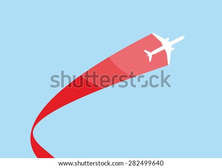 vector image of white silhouette of jet airplane