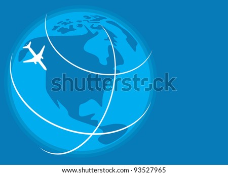 vector image of white silhouette of jet airplane