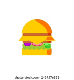 vector image of a whole hamburger