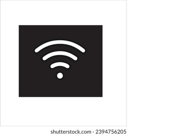 vector image of wifi logo, black background, white color black combination