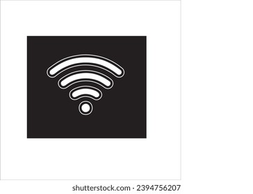 vector image of wifi logo, black background, white color black combination