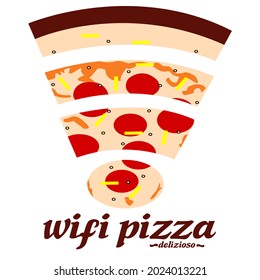 vector image WIFI Pizza Logo 
