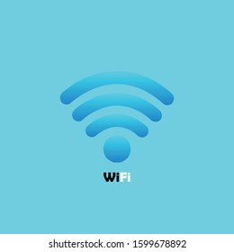 A vector image of wifi symbol on a blue background.