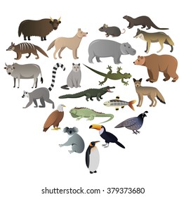 Vector image of wild animals