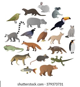 Vector image of wild animals