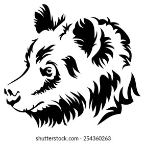 Vector  image of a wild bear  on a white background