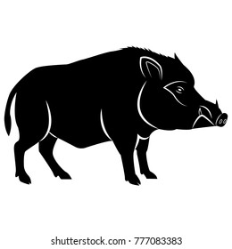 Vector image of wild boar silhouette