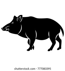Vector image of wild boar silhouette