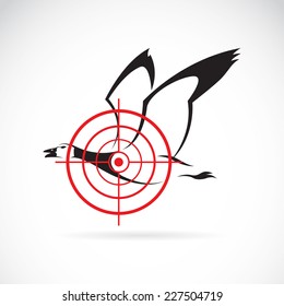 Vector image of a wild duck target on a white background.