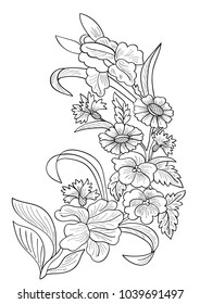vector image of wild flowers to decorate greeting cards