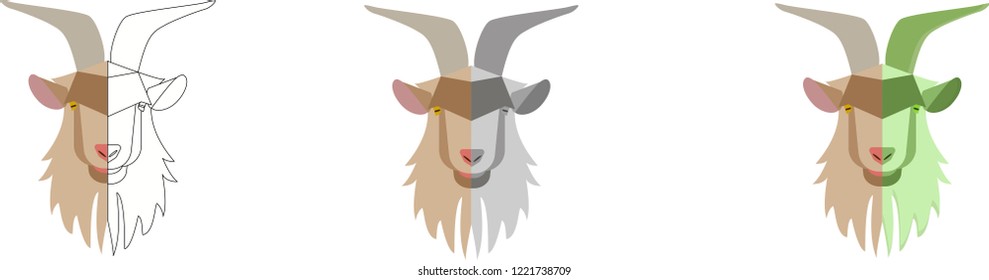 vector image of wild goat