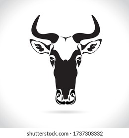 Vector image of an wildebeest head design on the white background.