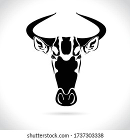 Vector image of an wildebeest head design on the white background.