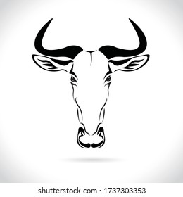 Vector image of an wildebeest head design on the white background.