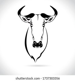 Vector image of an wildebeest head design on the white background.