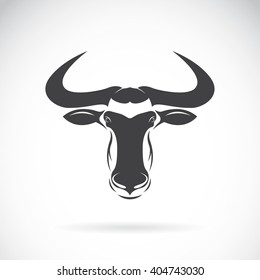 Vector image of an wildebeest head design on white background