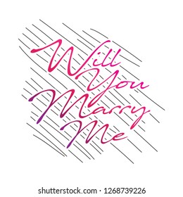 vector image will you marry me