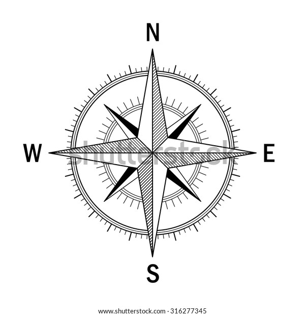 Vector Image Wind Rose Easy Recolor Stock Vector (Royalty Free) 316277345