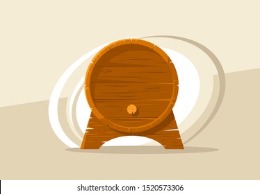 Vector image of a wine barrel, front view