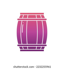 imagen vectorial del icono del barril de vino con fondo blanco
