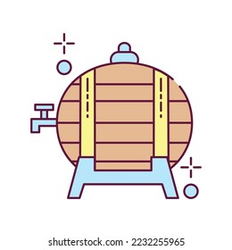 imagen vectorial del icono del barril de vino con fondo blanco