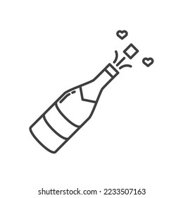 icono de botella de vino de imagen vectorial en fondo blanco