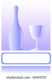 Vector image of wine bottles and glasses