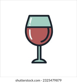 Vector image of wine glass done in abstract style with brutalism elements. Explore the intersection of art and wine in a truly unique way. Can be used as part of complex illustration, in advertising.