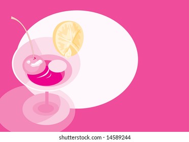 vector image of wineglass with martini