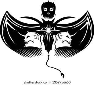 vector image of winged demon