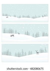 Vector image of a winter scenery. Christmas Card.