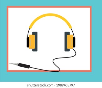 a vector image of wired headphone