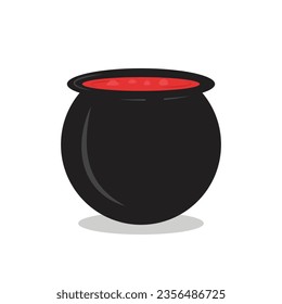 Vector image of witch cauldron with blank background