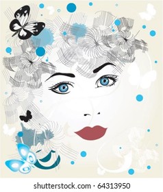 vector image of the woman