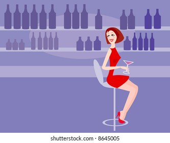 vector image of woman with bocal