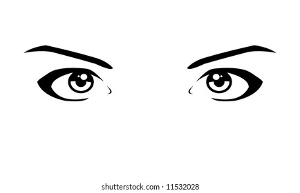 vector image woman eyes isolated on white