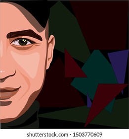 Vector image of a woman on an abstract background.