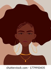 Vector image of a woman on an abstract background.