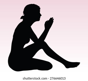 Vector Image Woman Silhouette Hand Gesture Stock Vector (Royalty Free ...