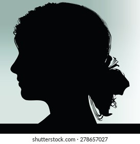 Vector Image - woman silhouette looking ahead isolated