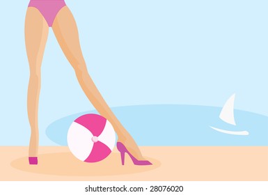 vector image of woman's legs